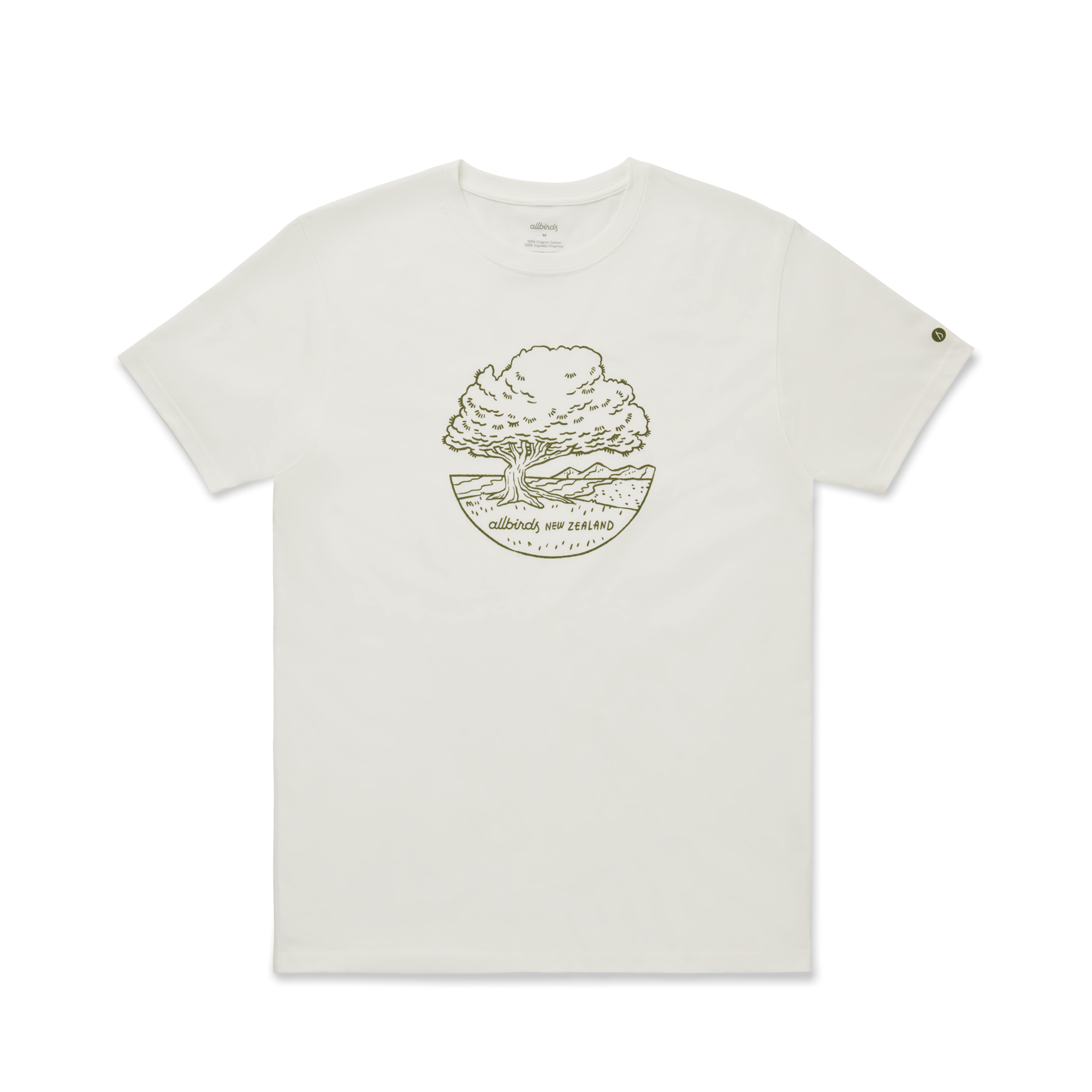 Unisex Organic Cotton Graphic Tee - Natural White/Rugged Green - NZ - Image 2