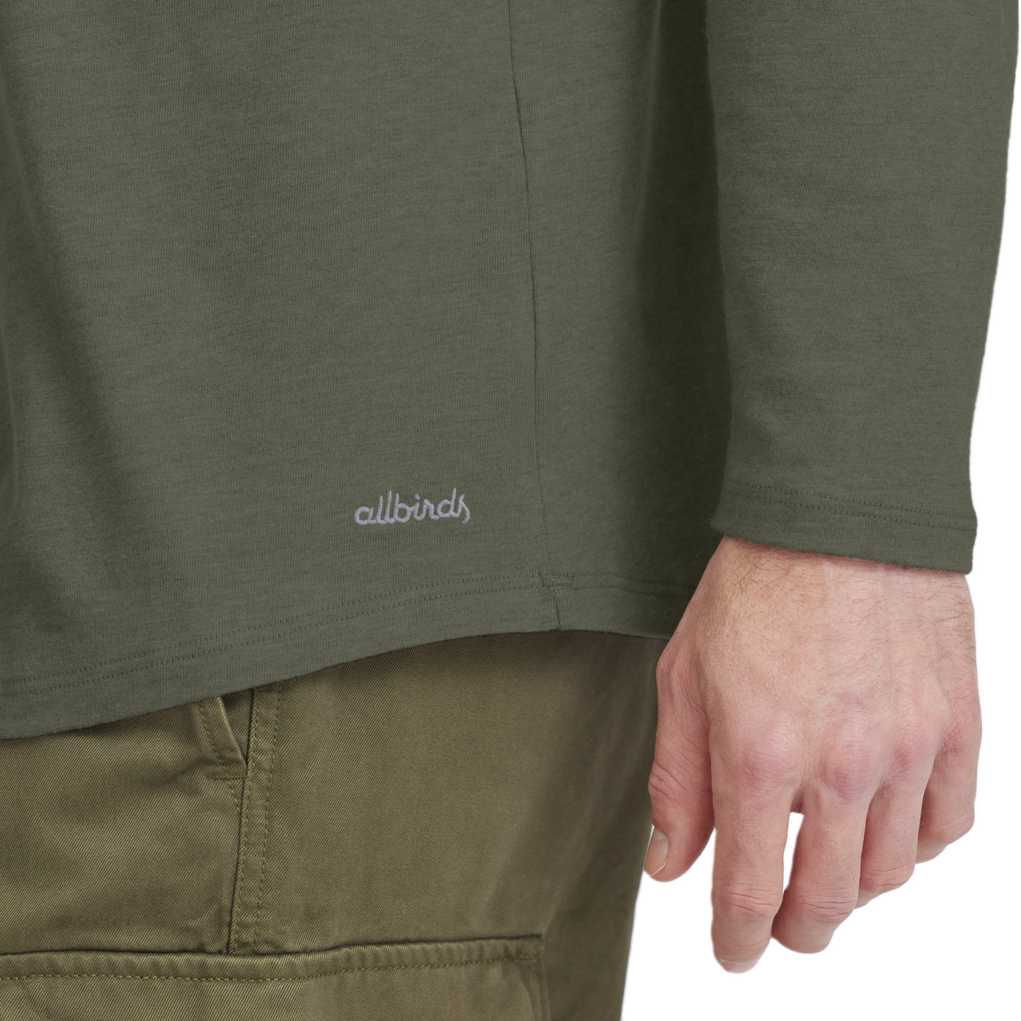 Men's Soft Merino Long Sleeve Tee - Thunder Green - Image 4