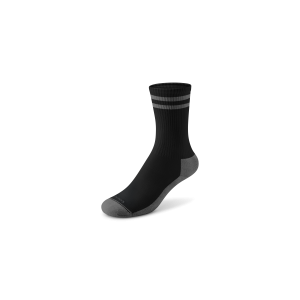 Anytime Crew Sock - Natural Black/Dark Grey Stripe