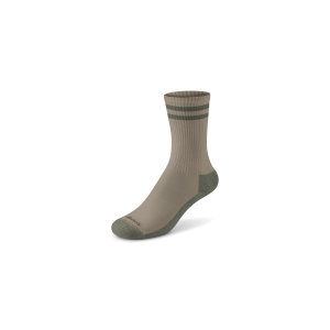 Anytime Crew Sock - Rugged Beige/Thunder Green Stripe