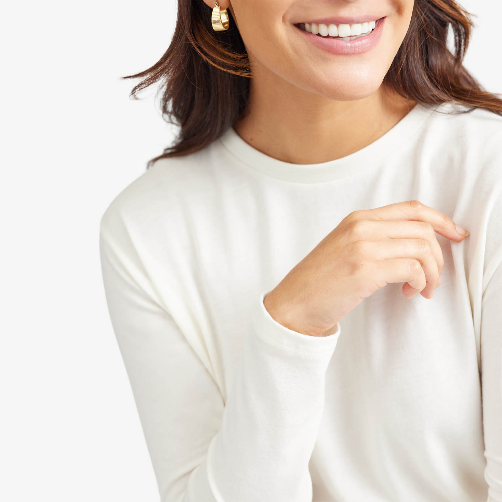 Women's Soft Merino Long Sleeve Tee - Natural White - Image 2